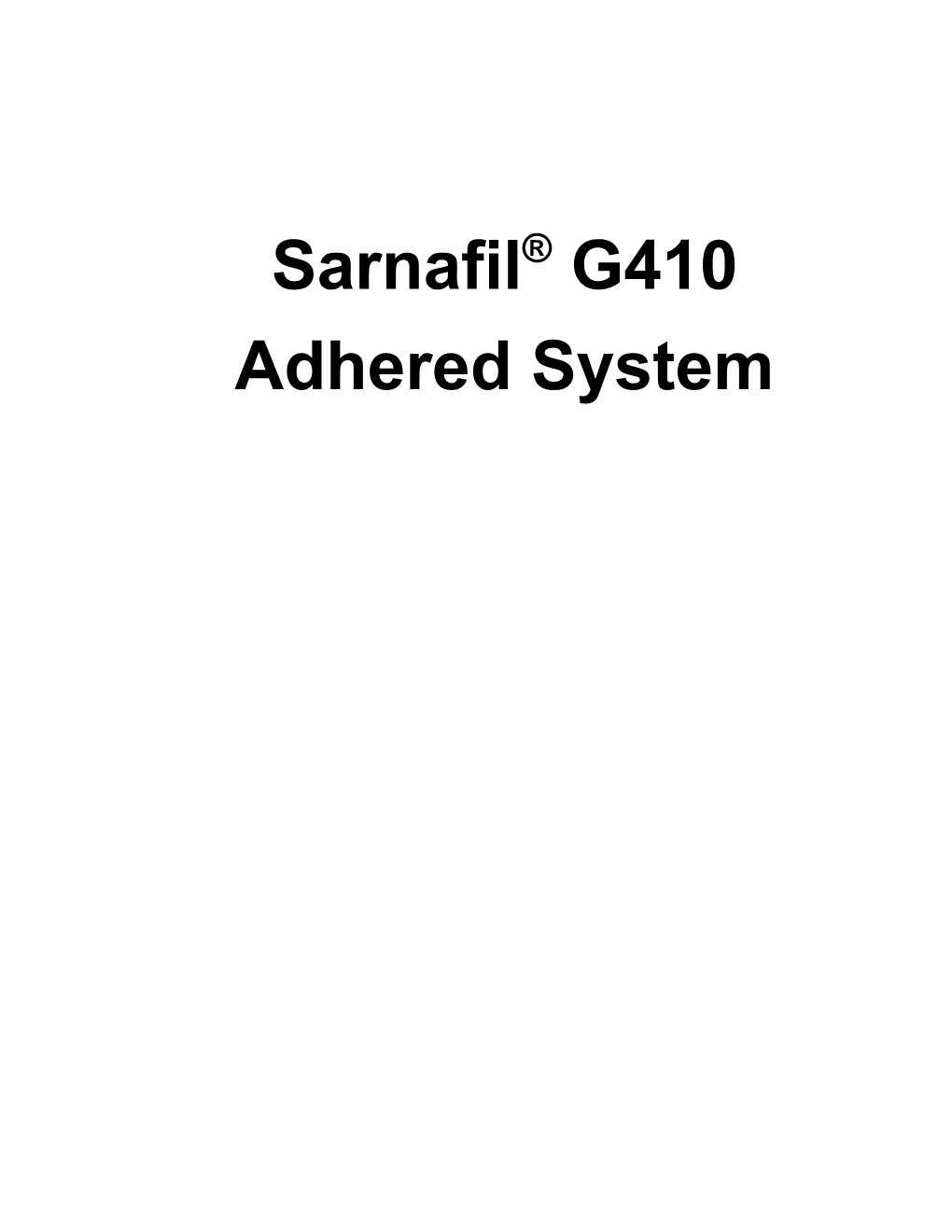 Sarnafil Adhered Guide Specification