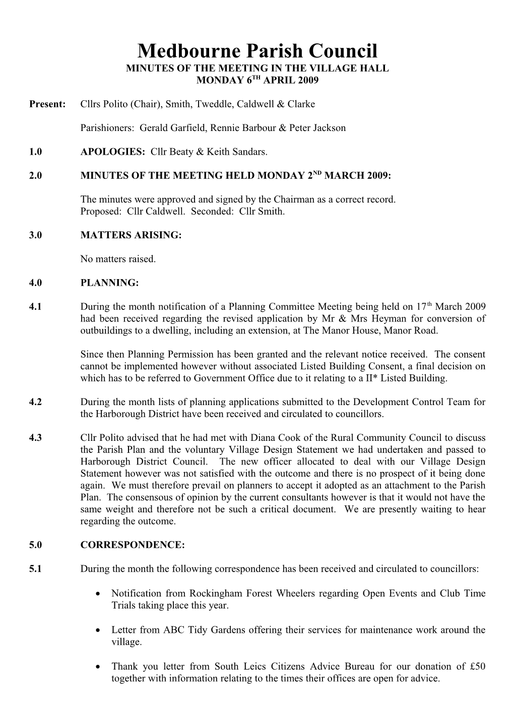 Medbourne Parish Council