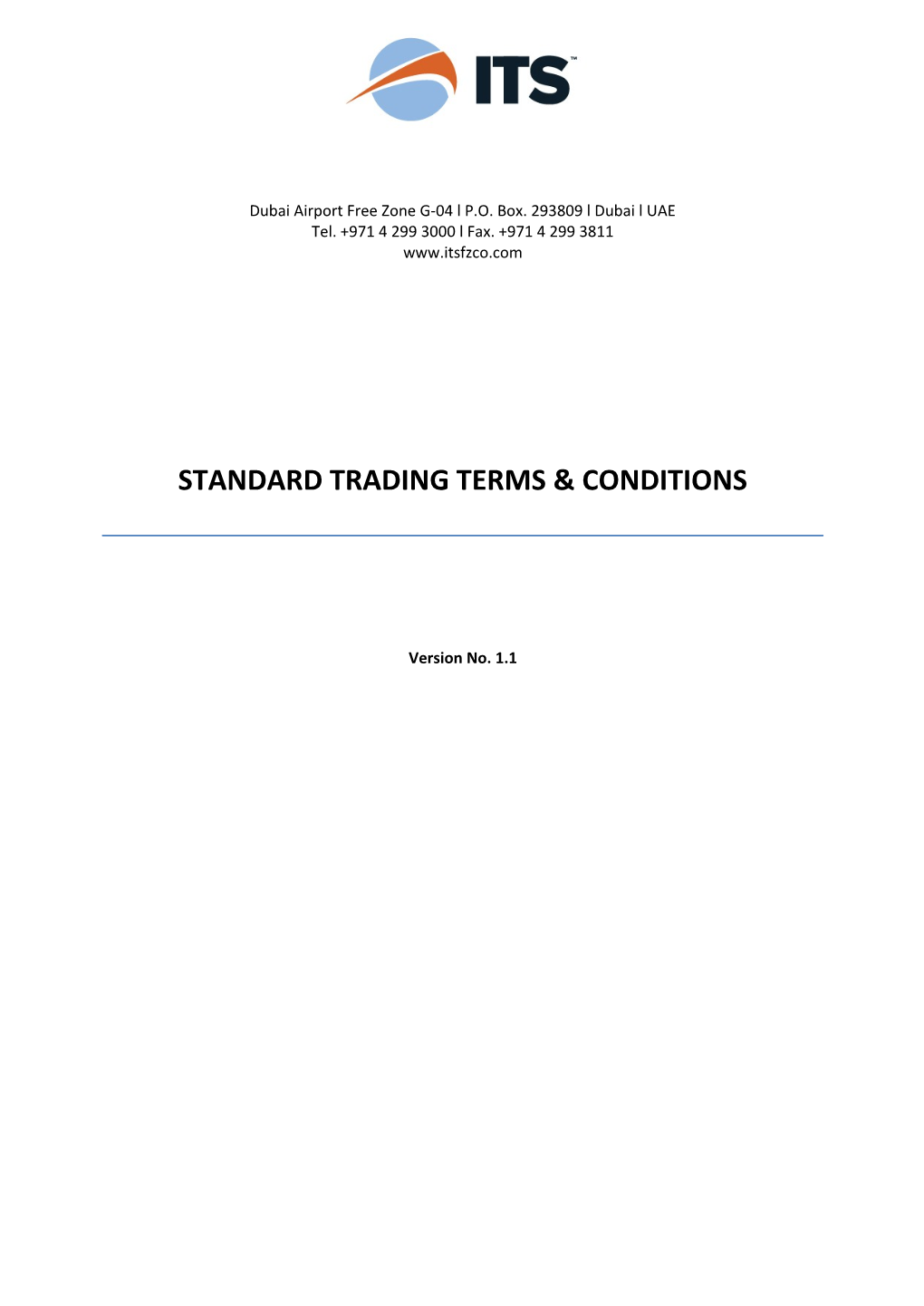 Standard Trading Terms & Conditions