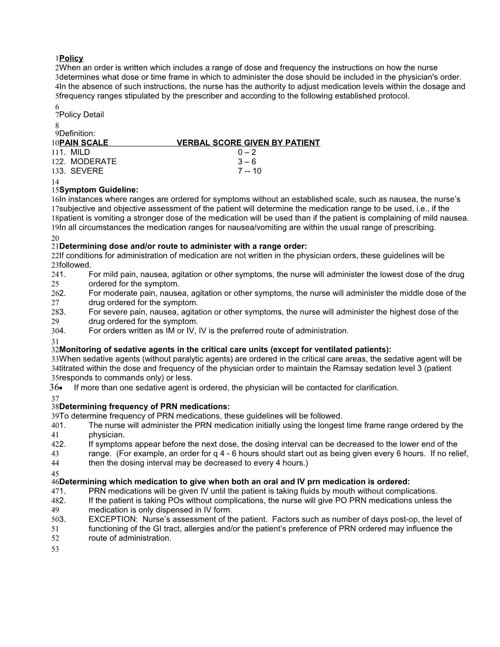 Pain/Symptom Scale