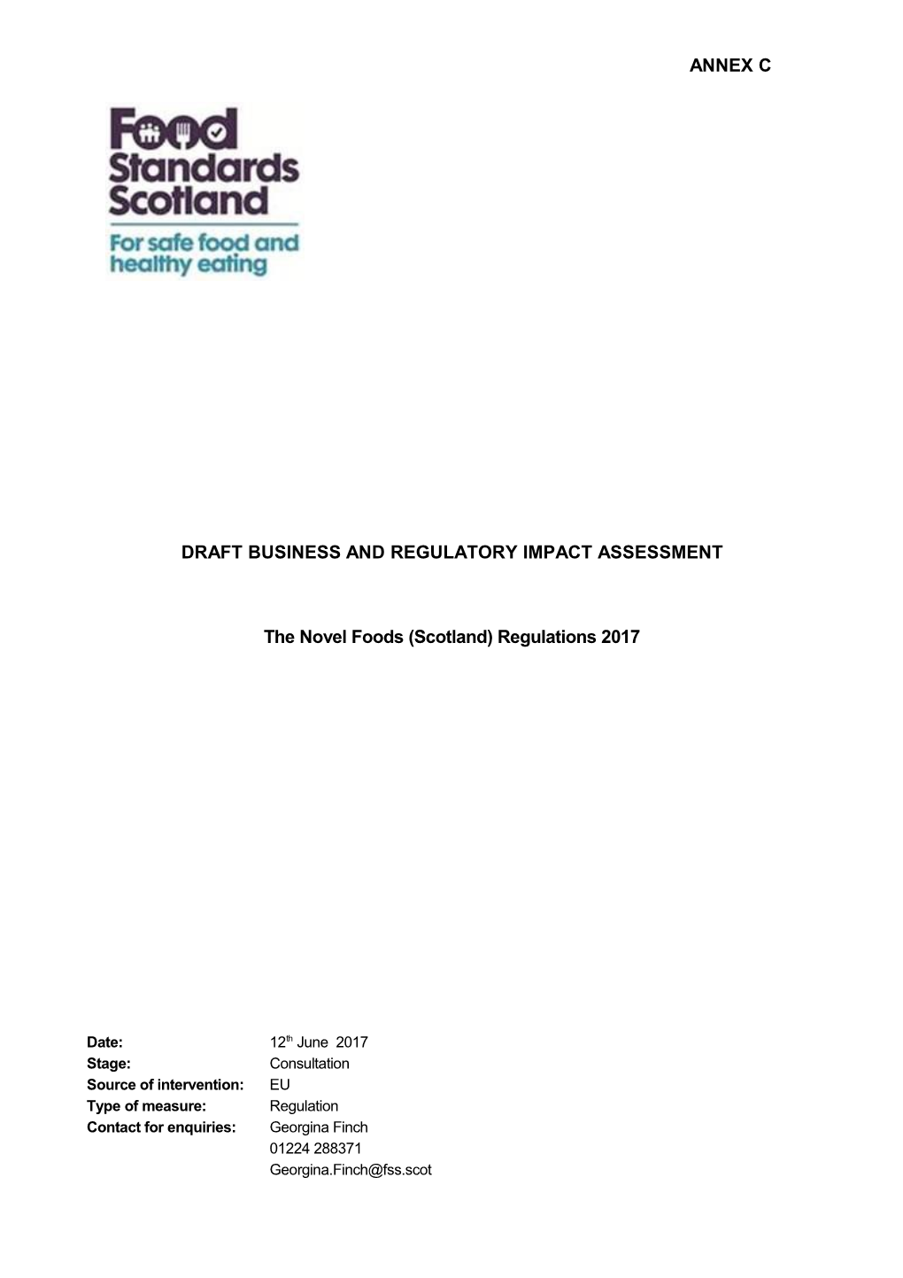 DRAFT BUSINESS and Regulatory Impact Assessment