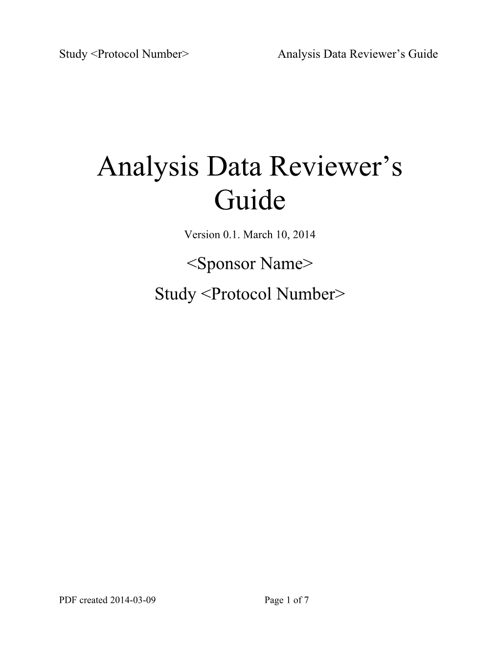 Analysis Data Reviewer S Guide