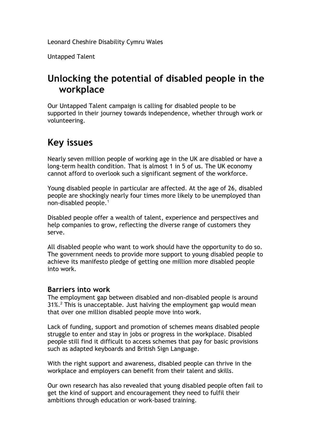 Unlocking the Potential of Disabled People in the Workplace