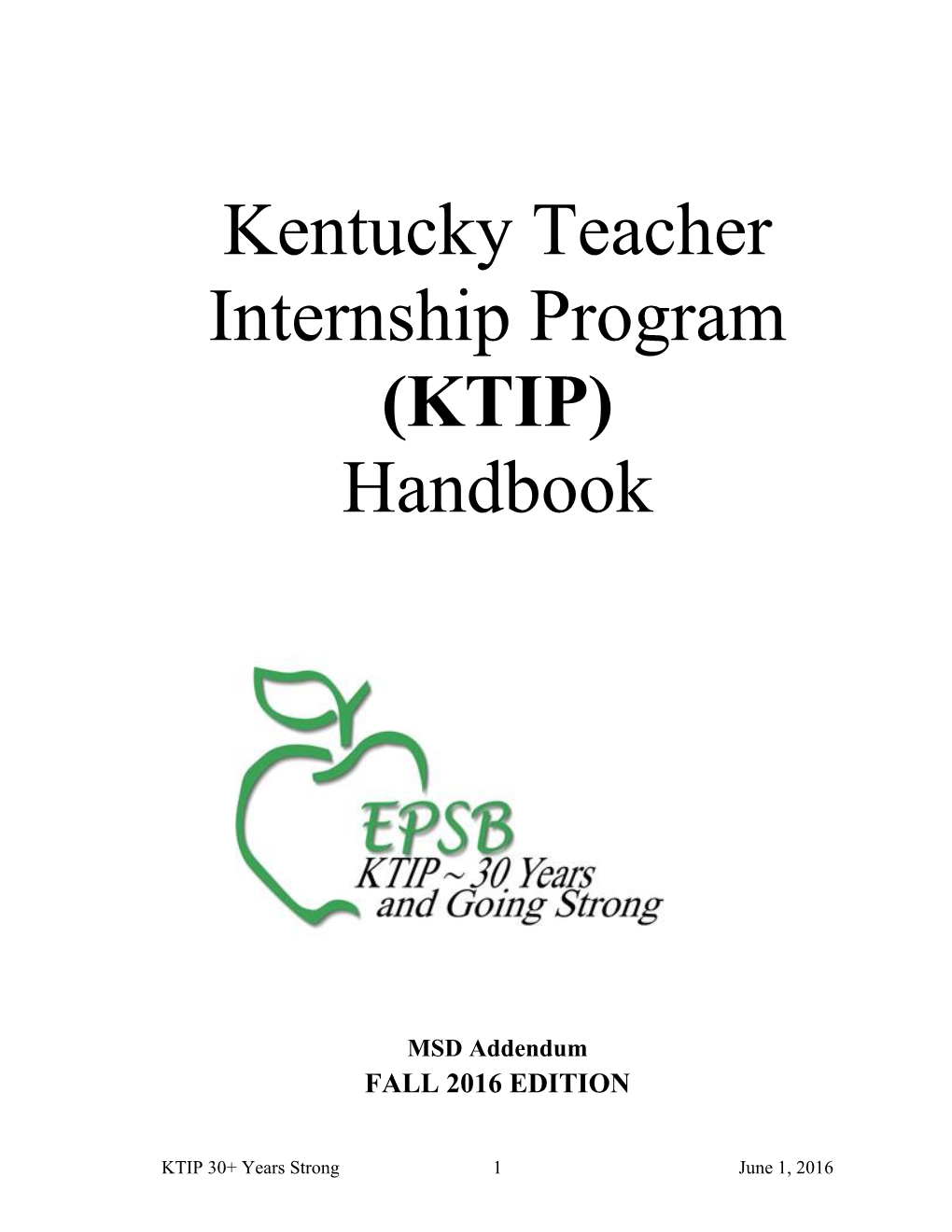 Kentucky Teacher Internship Program(KTIP)