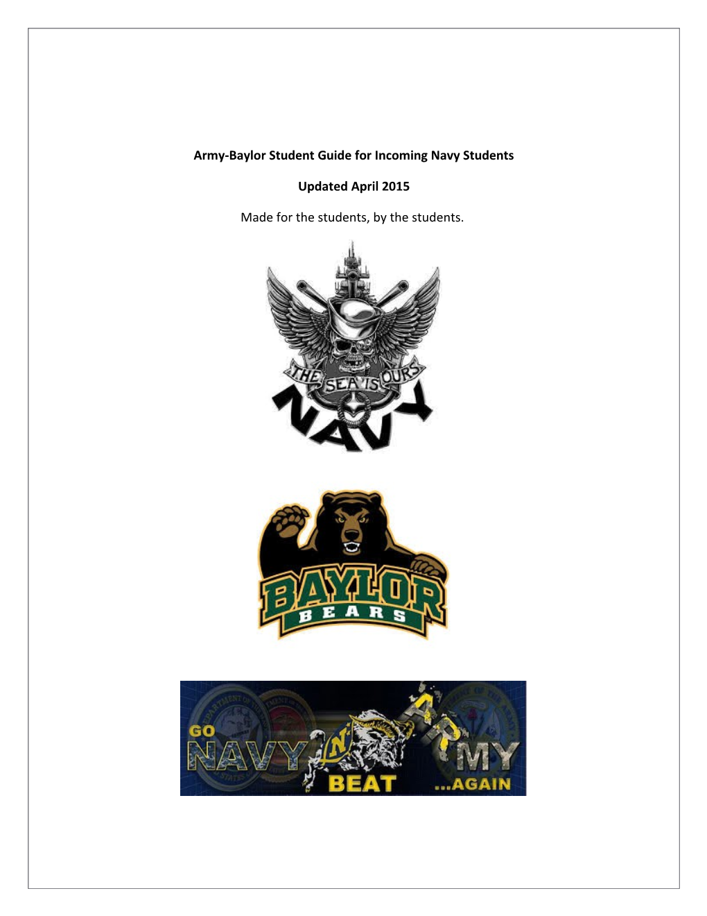 Army-Baylor Student Guide for Incoming Navystudents