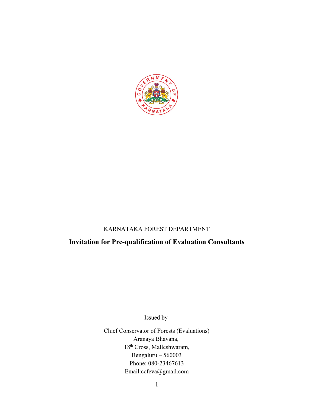 Invitation for Pre-Qualification of Evaluation Consultants