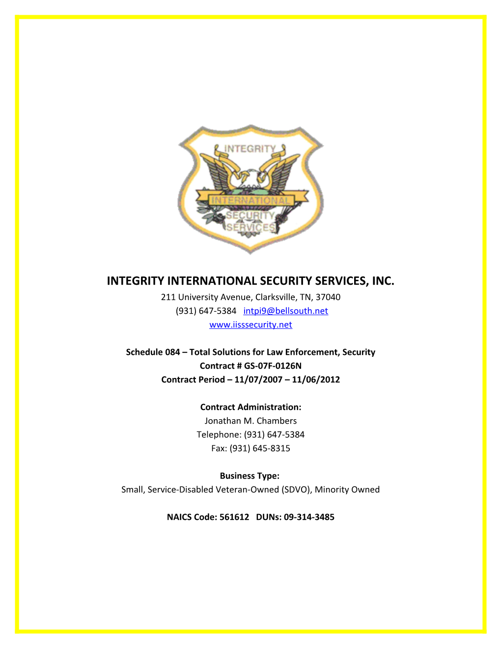 Integrity International Security Services, Inc