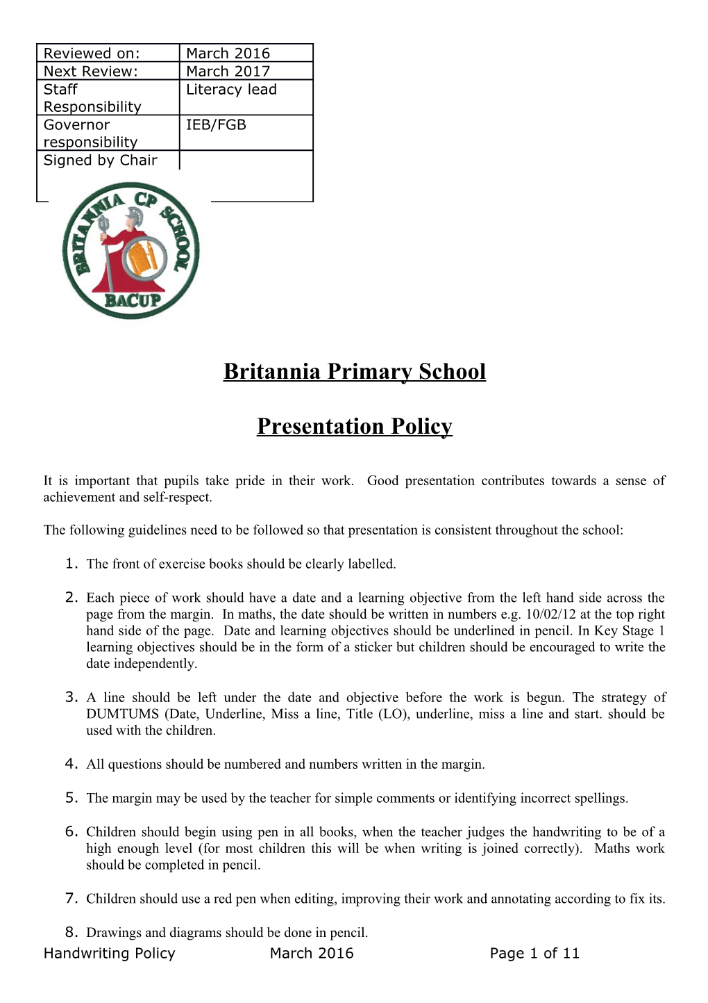 Britannia Primary School