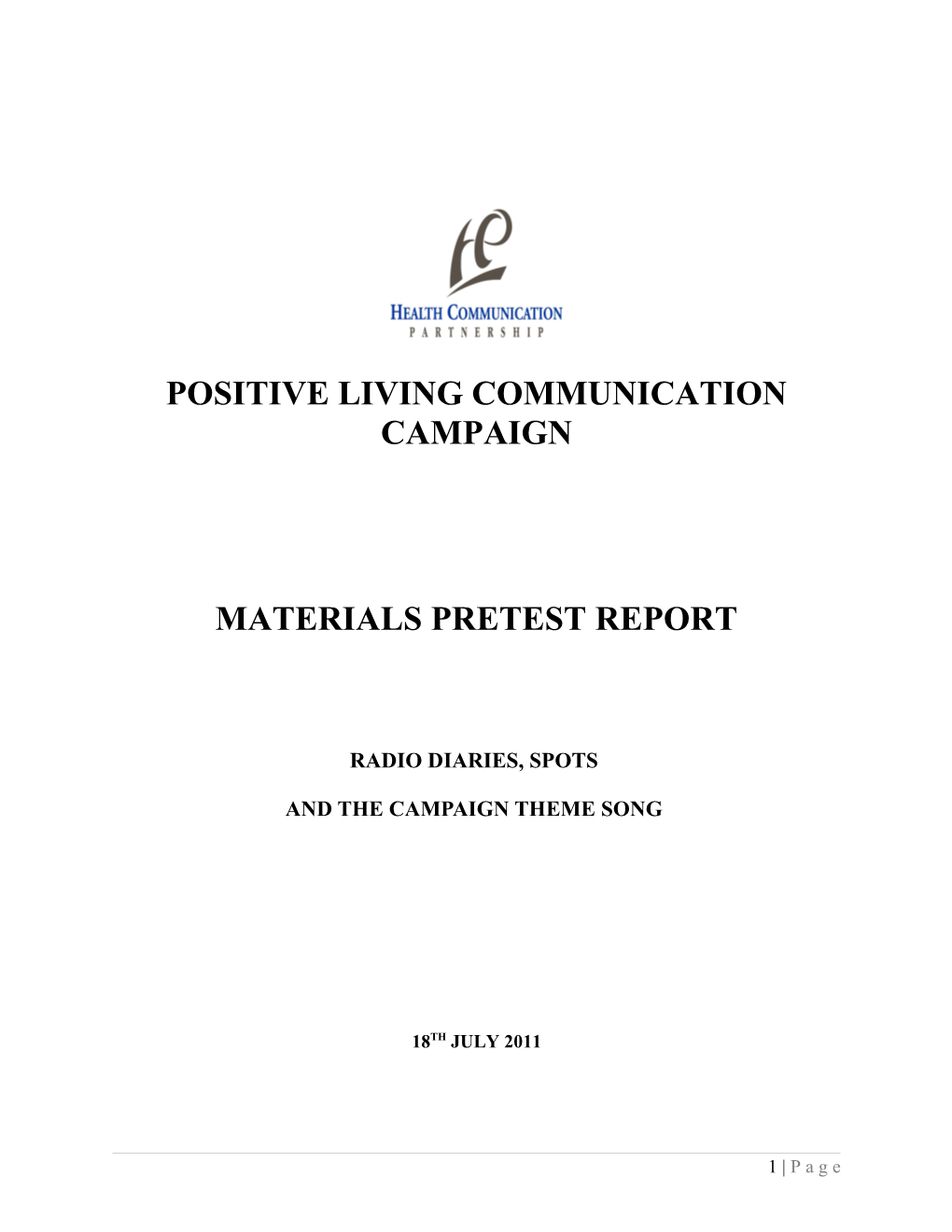 Positive Living Communication Campaign