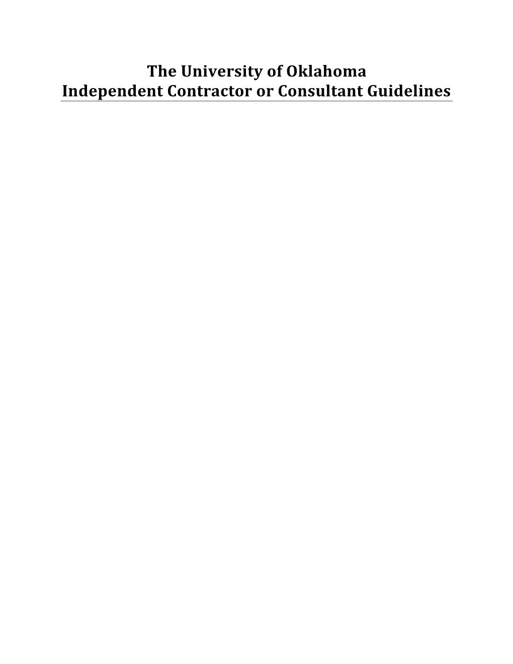 Independent Contractor Or Consultant Guidelines