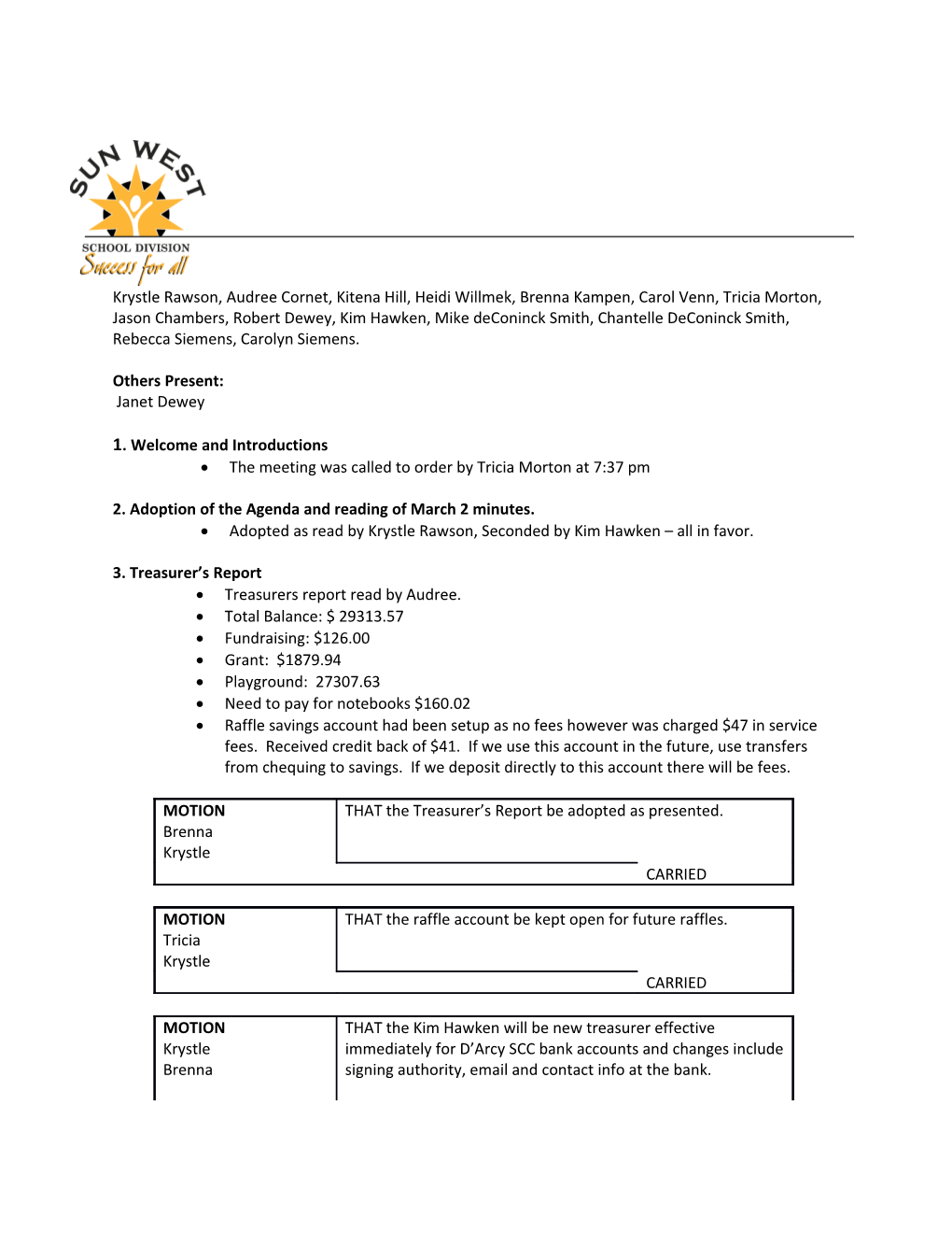 School Community Council Meeting Minutes May 11, 2016