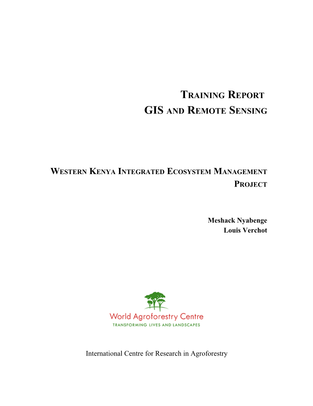 GIS and Remote Sensing