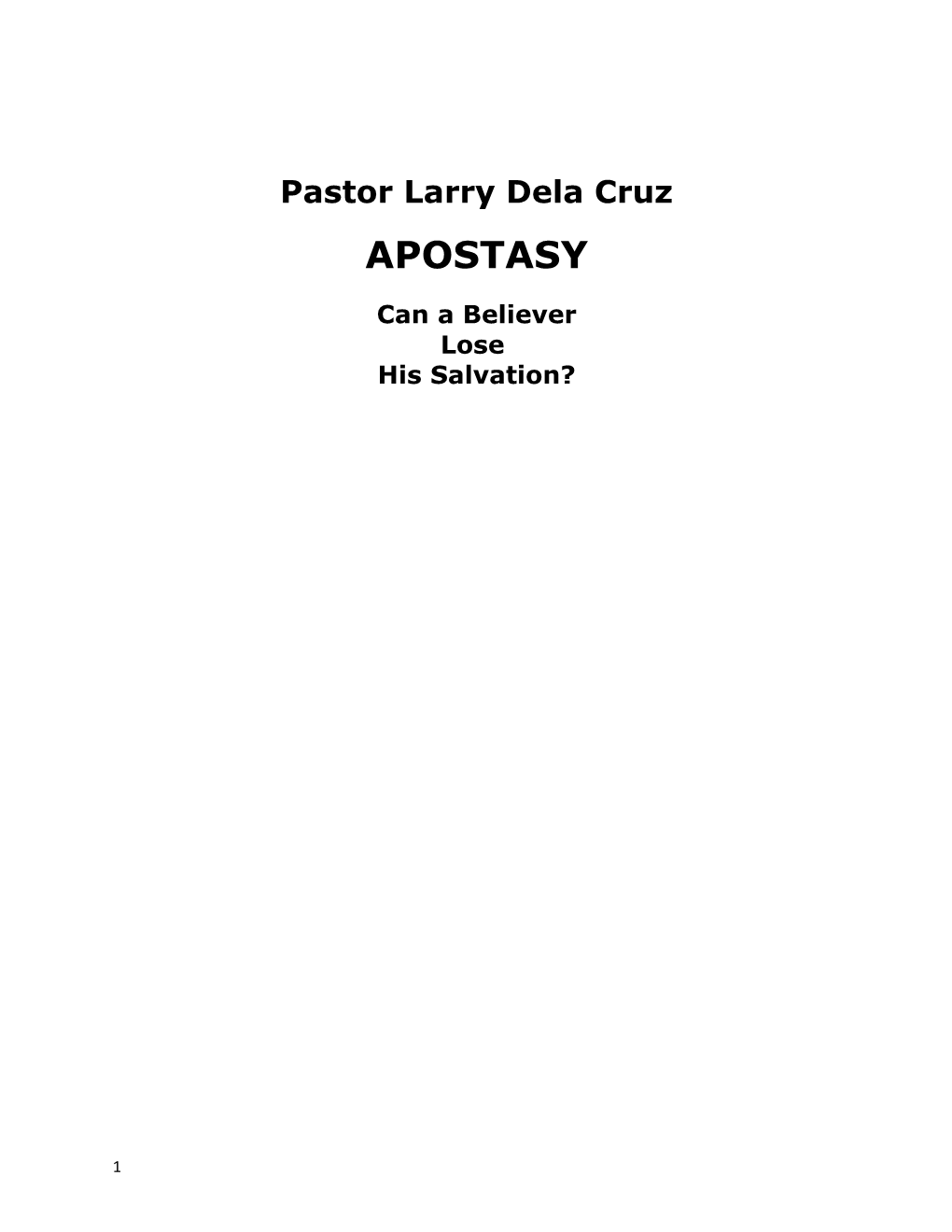 Pastor Larry Dela Cruz