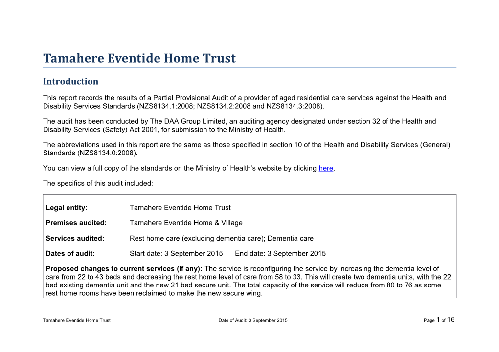 Tamahere Eventide Home Trust