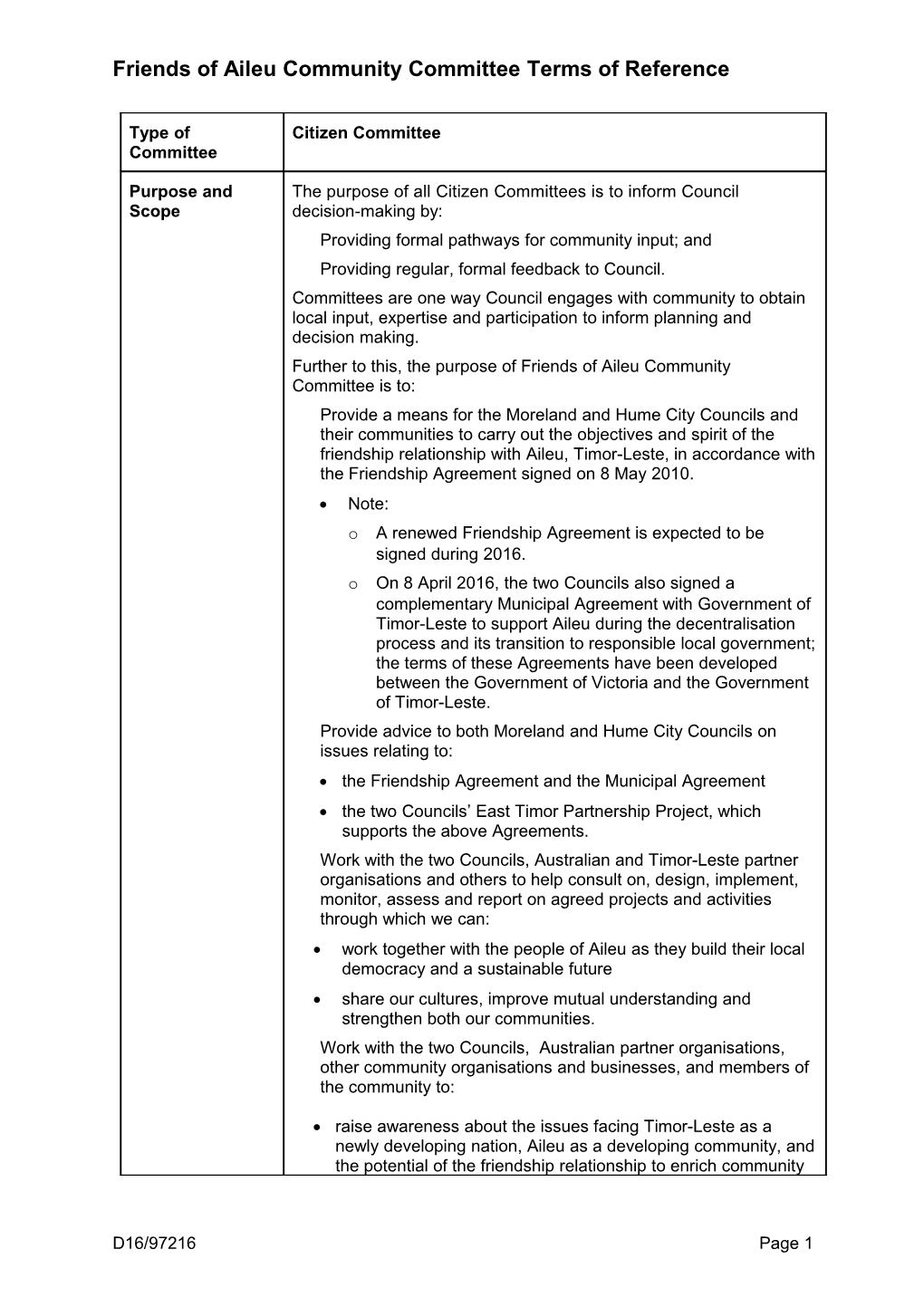 BESS Governance Board Terms of Reference 2014