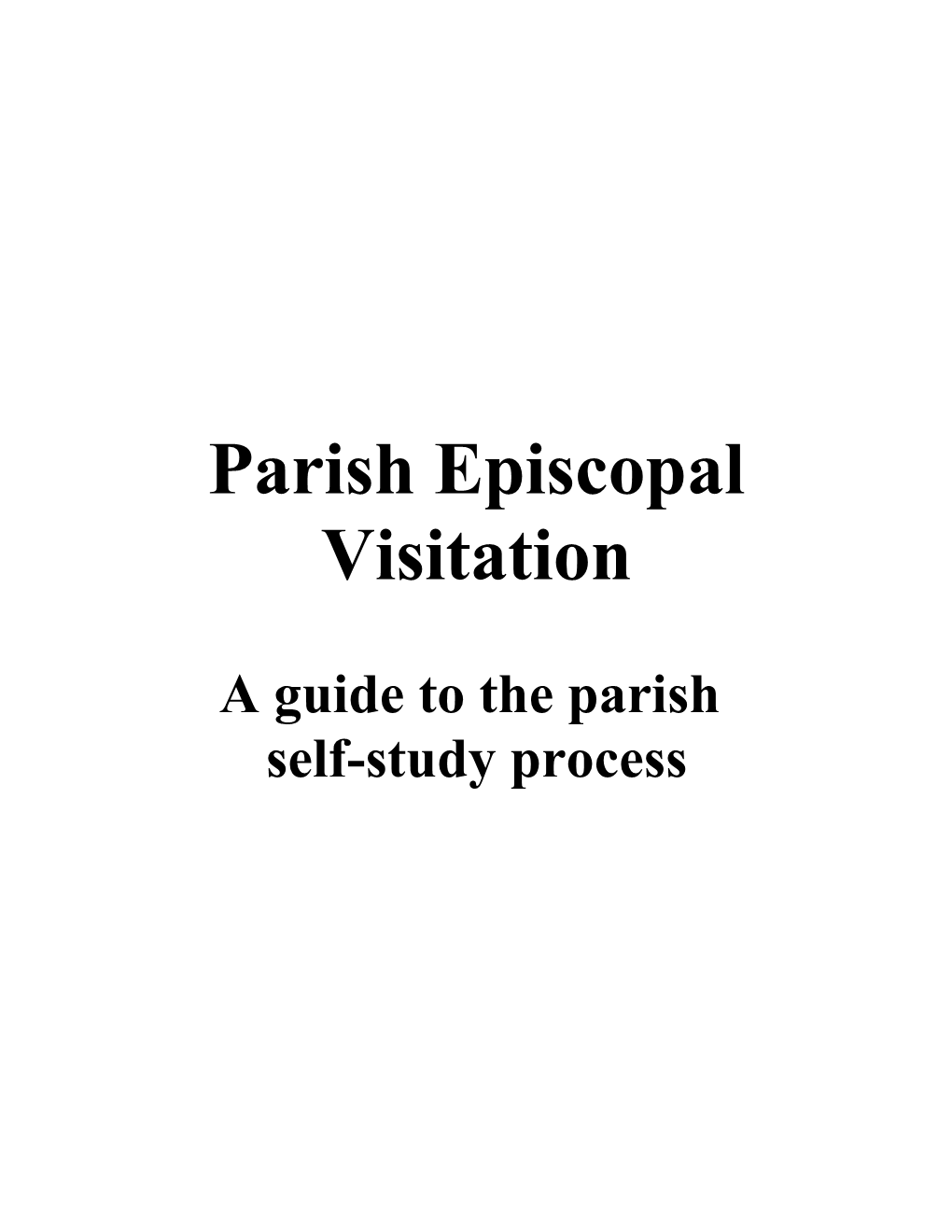 Parish Episcopal Visitation