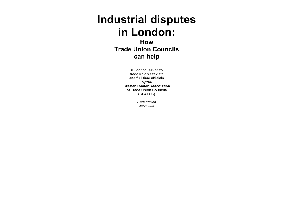 Industrial Disputes