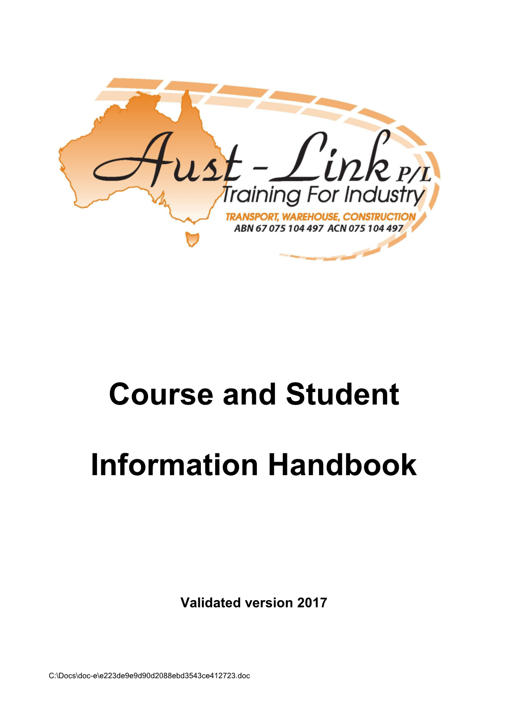 Course and Student Information Handbook