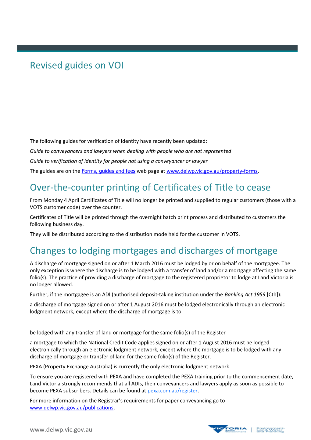 The Following Guides for Verification of Identity Have Recently Been Updated