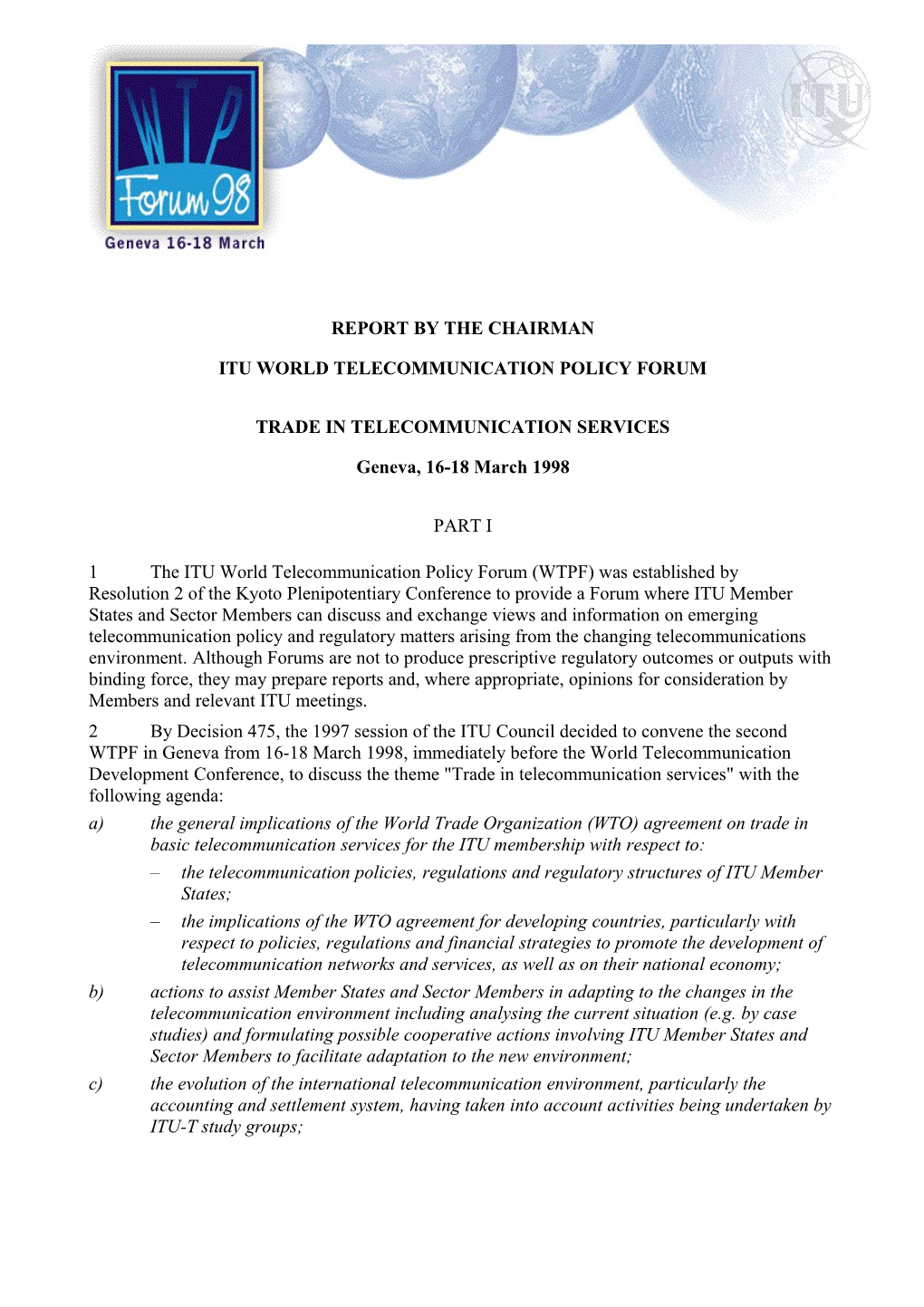 ITU World Telecommunication Policy Forum