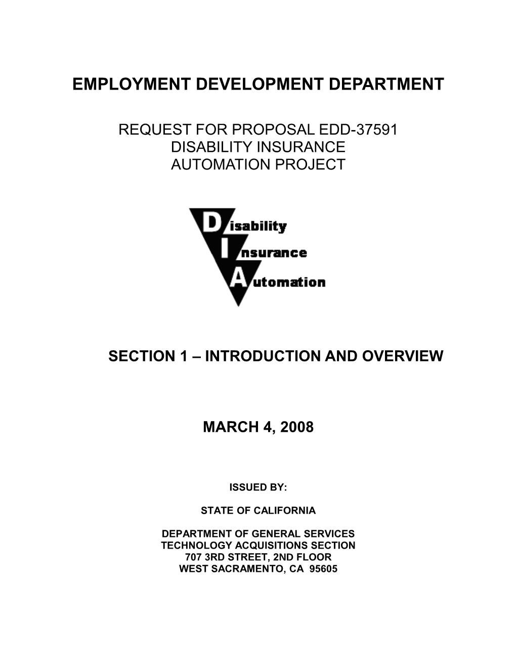 DIA RFP Section 1