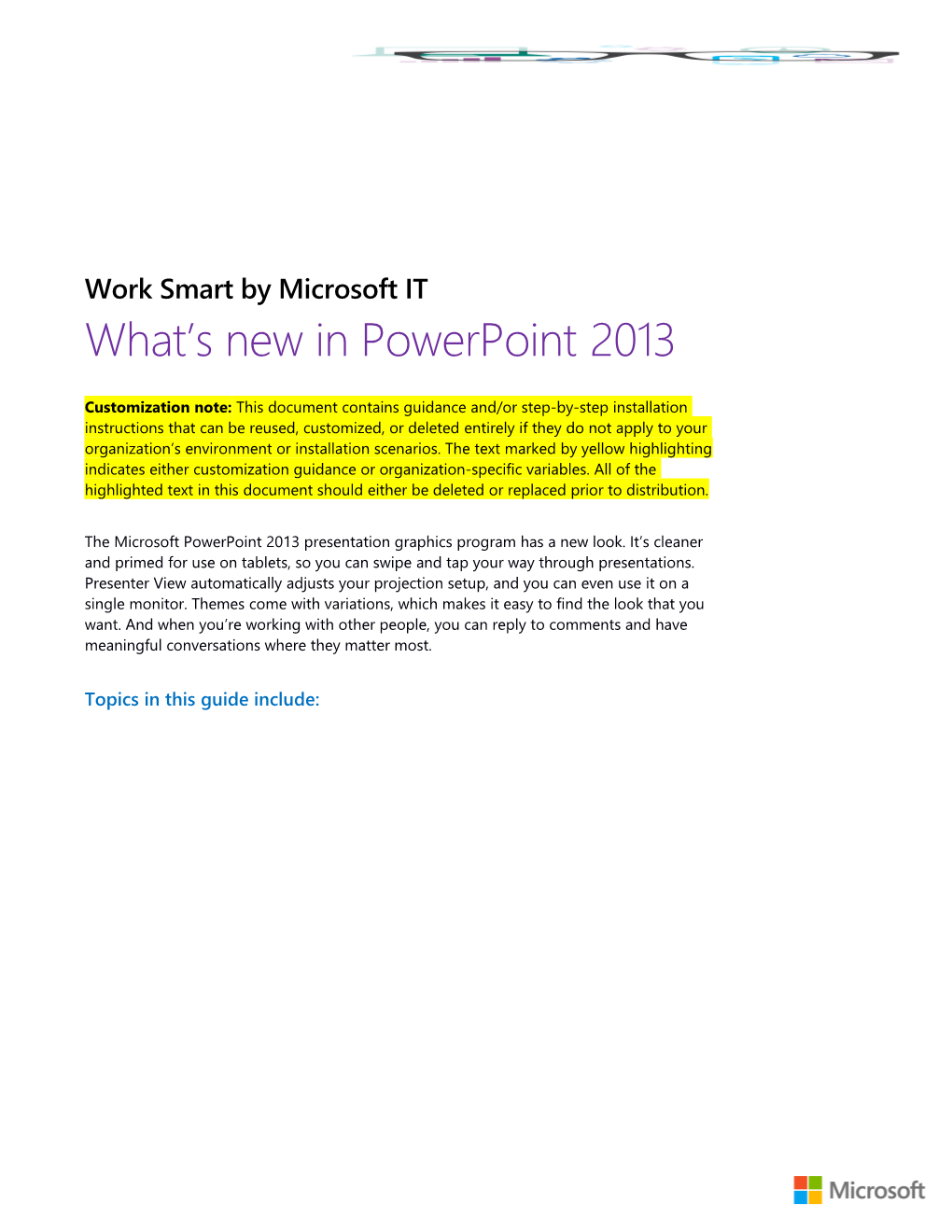 Work Smart: What S New in Powerpoint 2013?