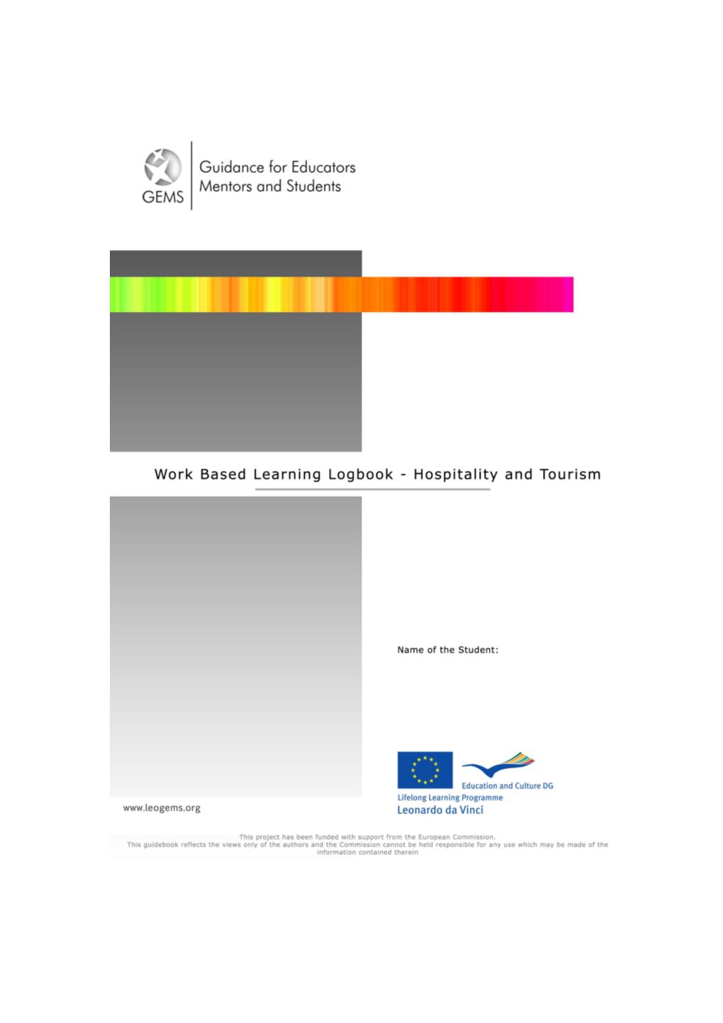 Student Logbook Before the Training Period