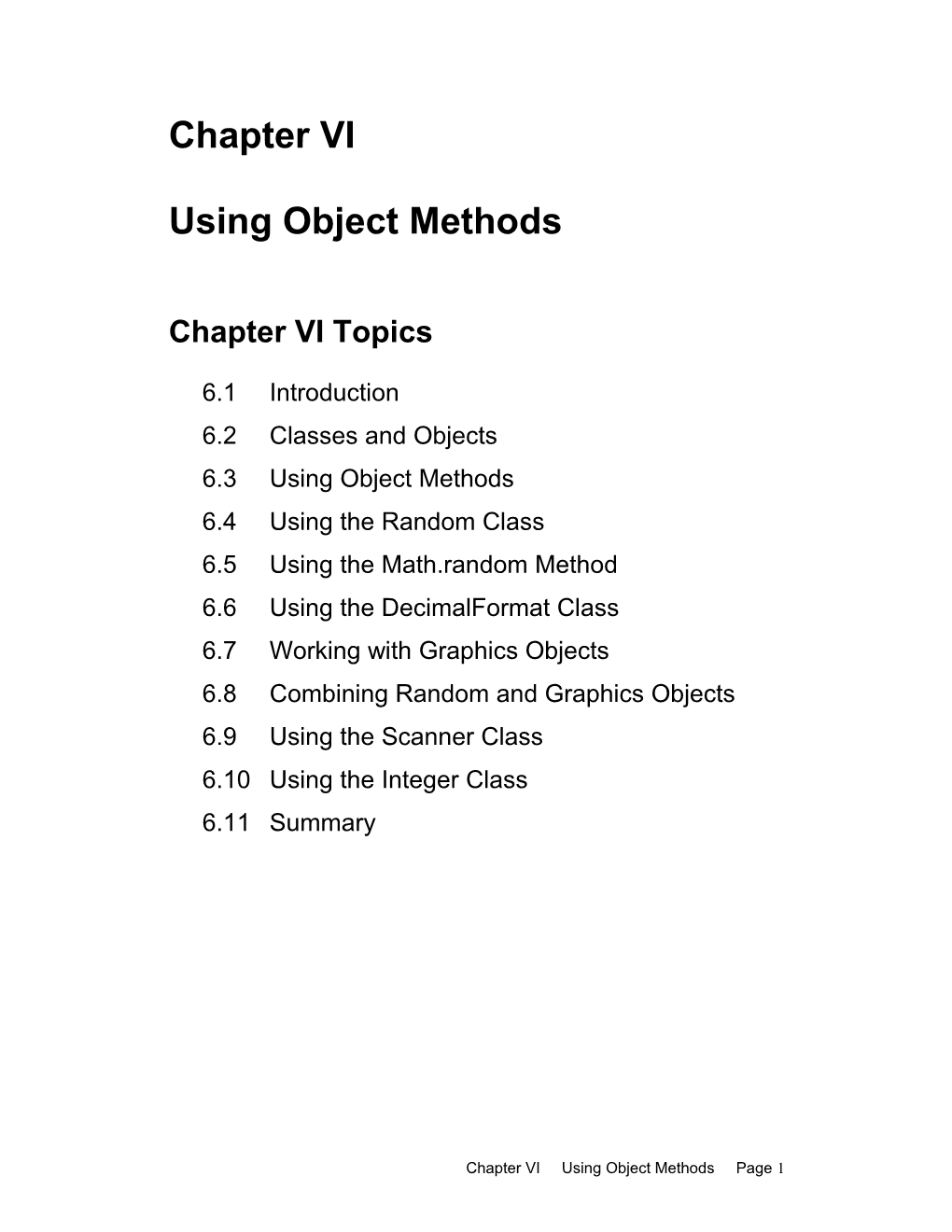 Using Object Methods