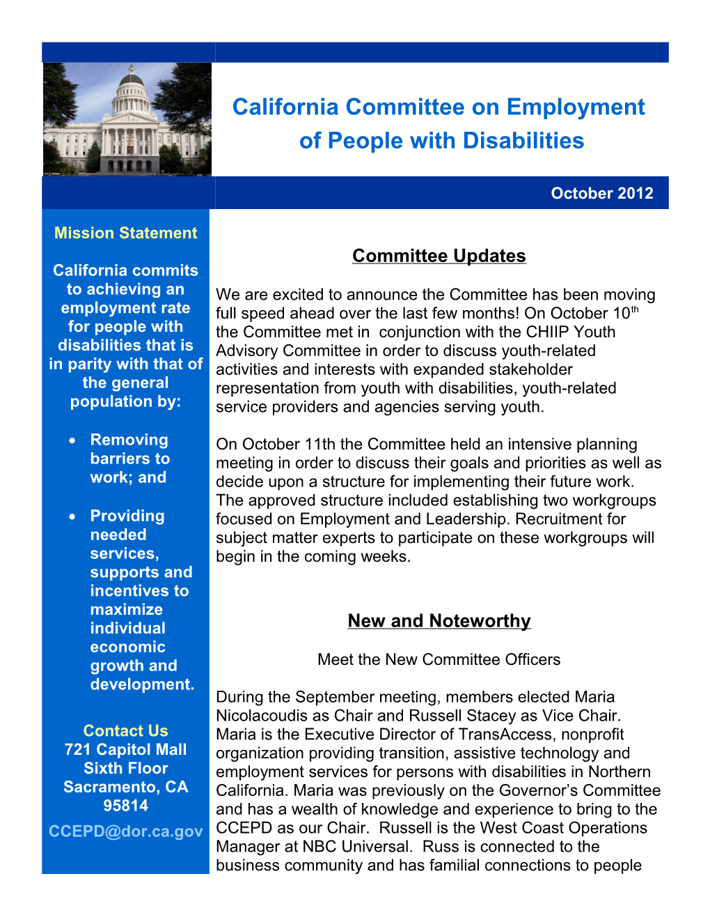 California Committee on Employment