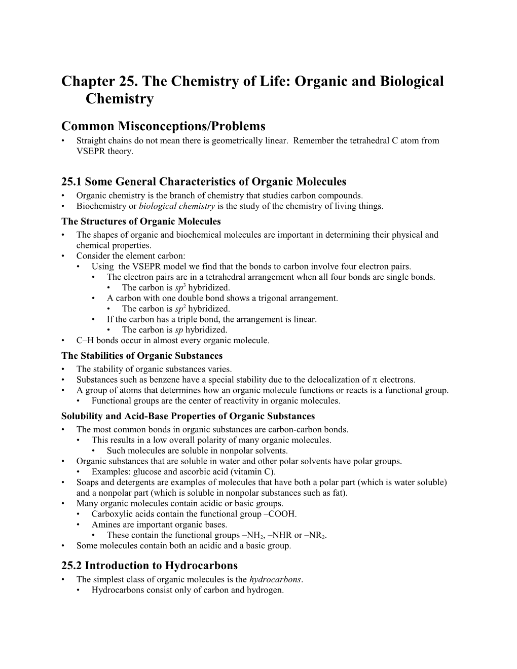 Chapter 25. the Chemistry of Life: Organic and Biological Chemistry