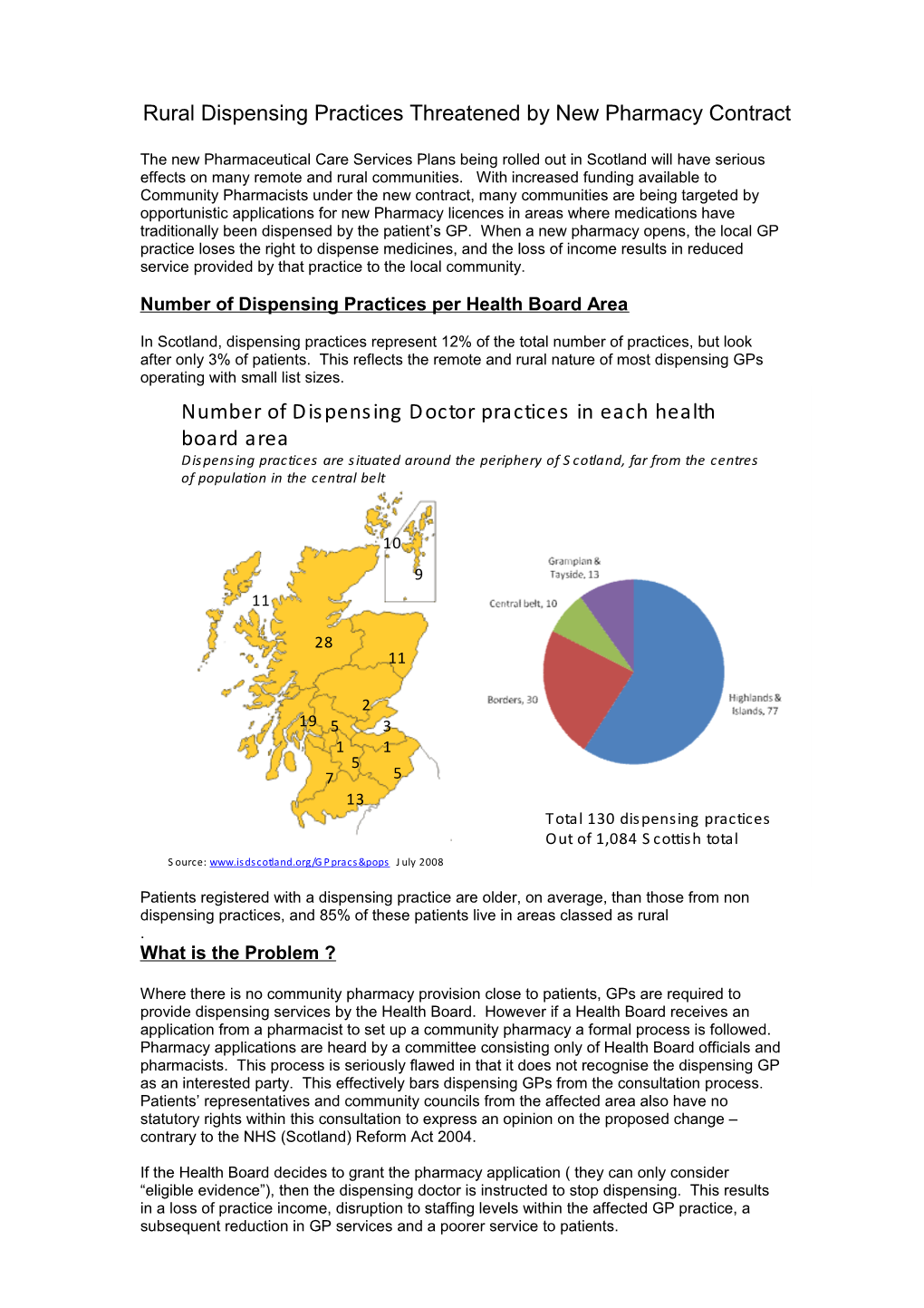 Rural Dispensing Practice Threatened by New Pharmacy Contract