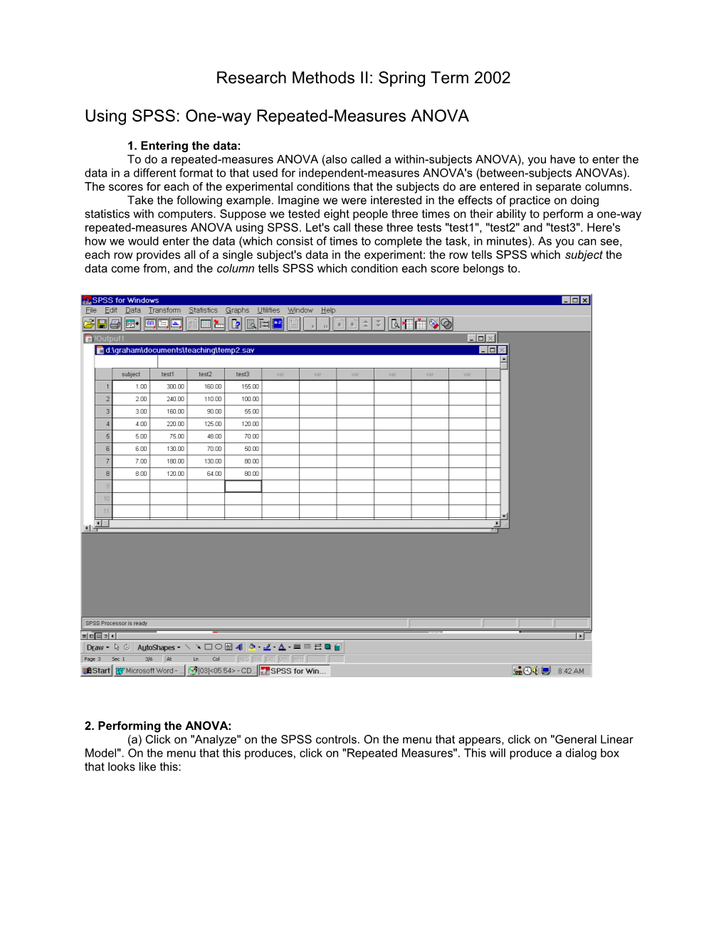 One-Way Repeated-Measures ANOVA