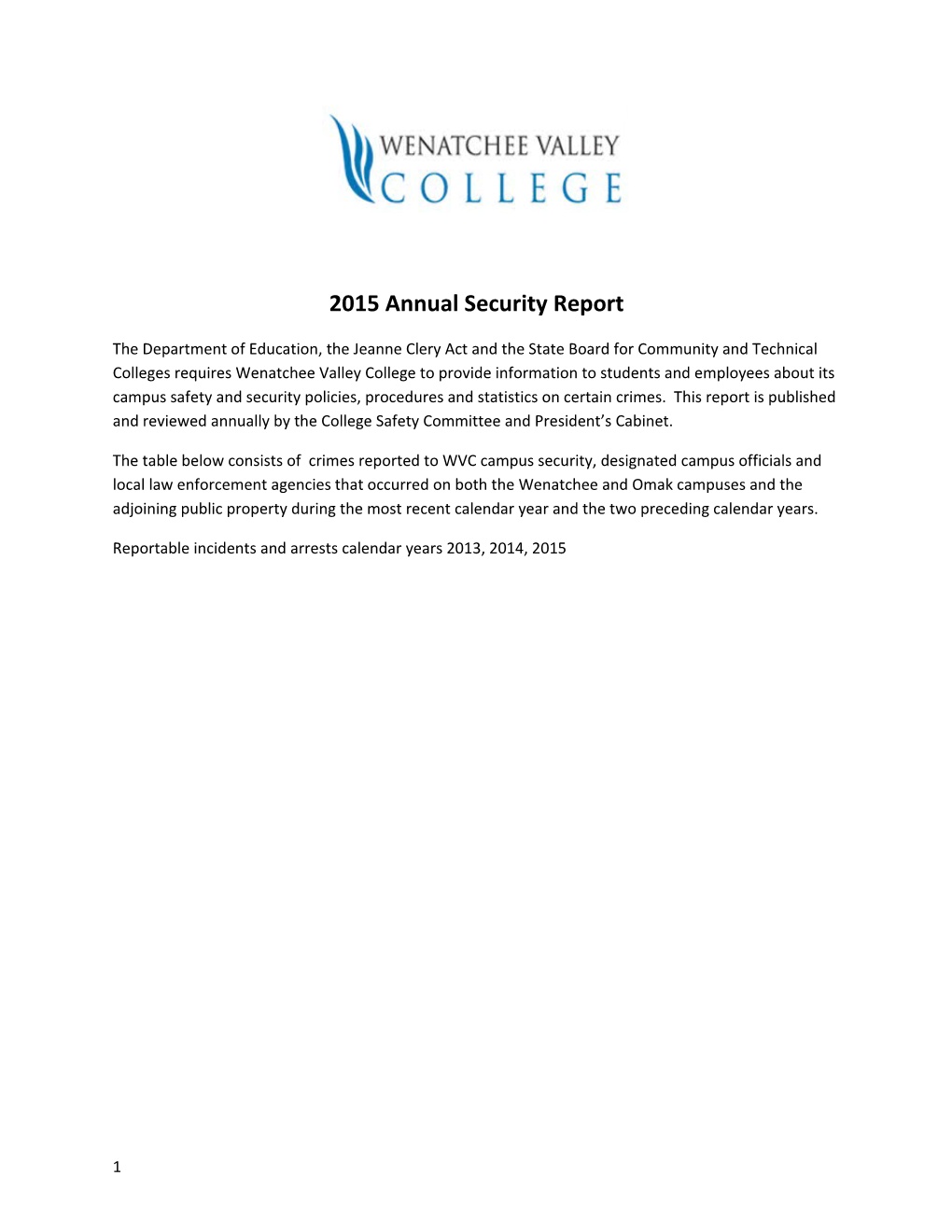 2015 Annual Security Report