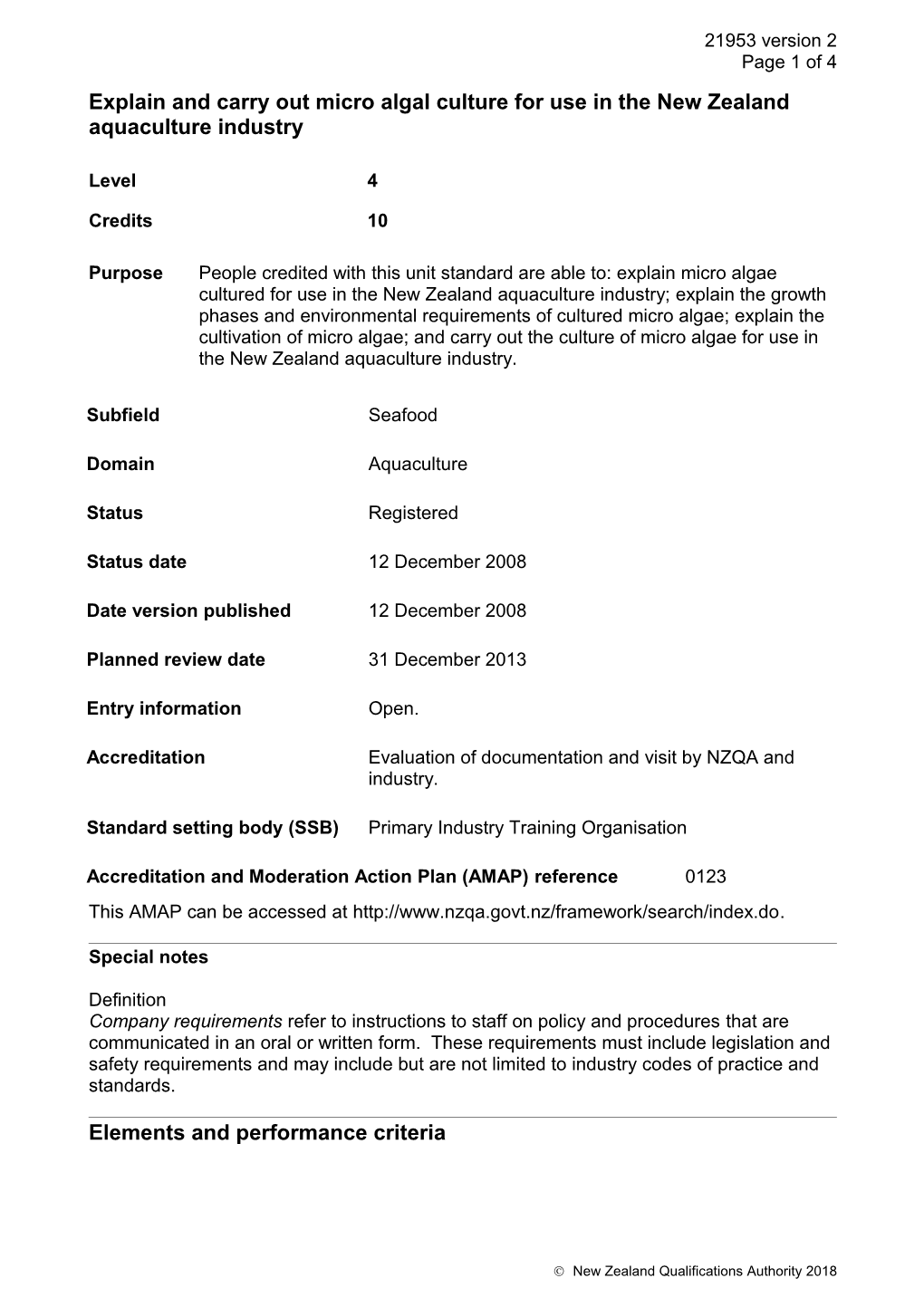 21953 Explain and Carry out Micro Algal Culture for Use in the New Zealand Aquaculture Industry