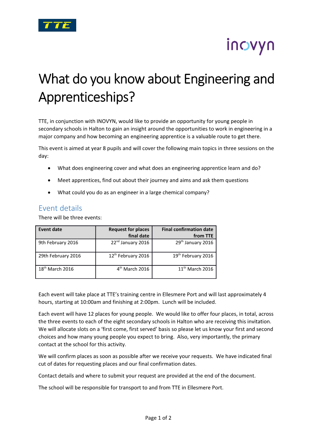 What Do You Know About Engineering and Apprenticeships?