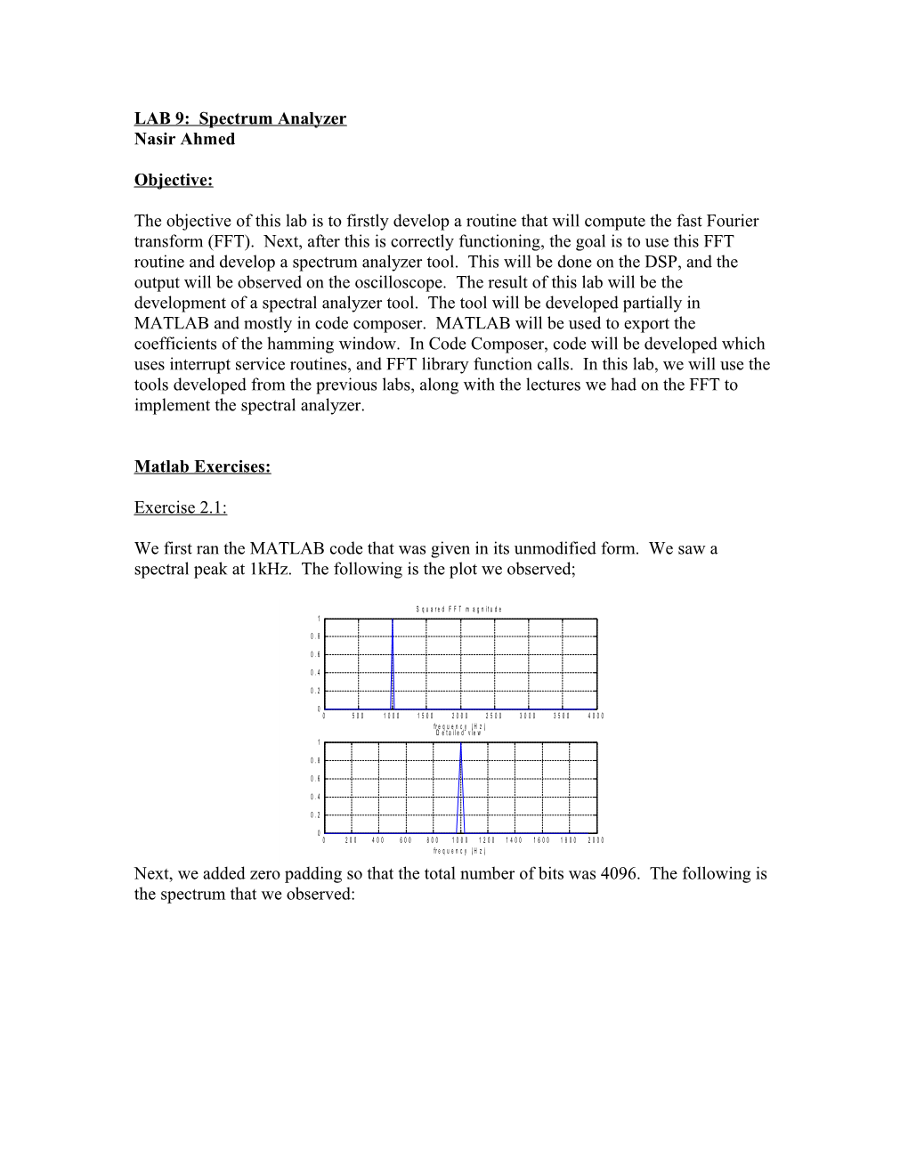 LAB 9: Spectrum Analyzer