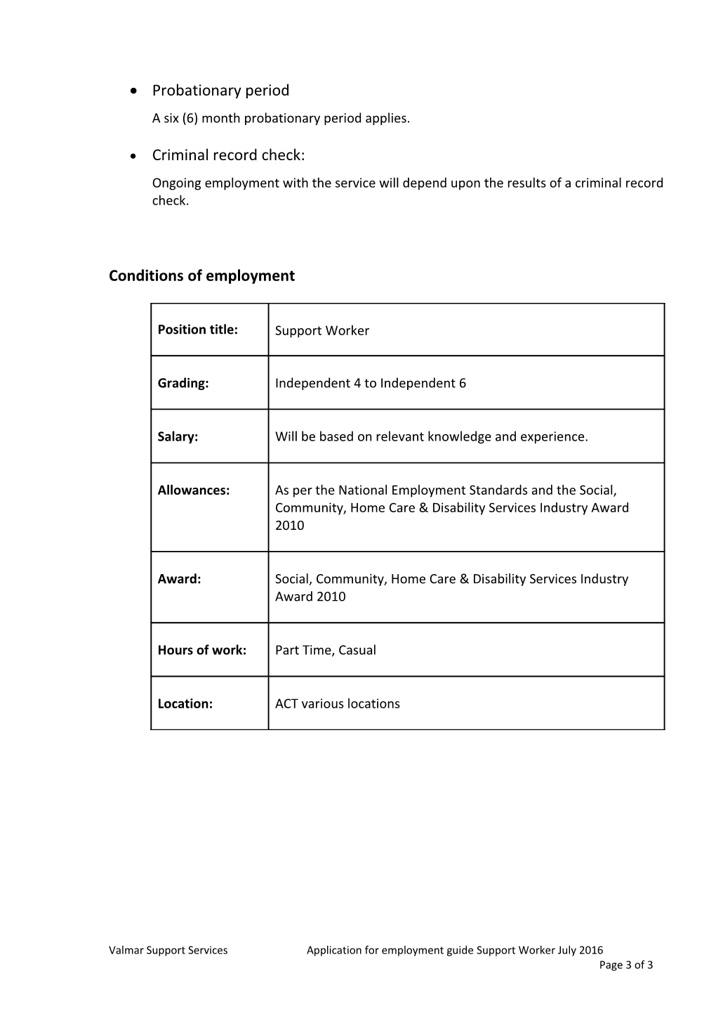Guide to Preparing Your Application for Employment