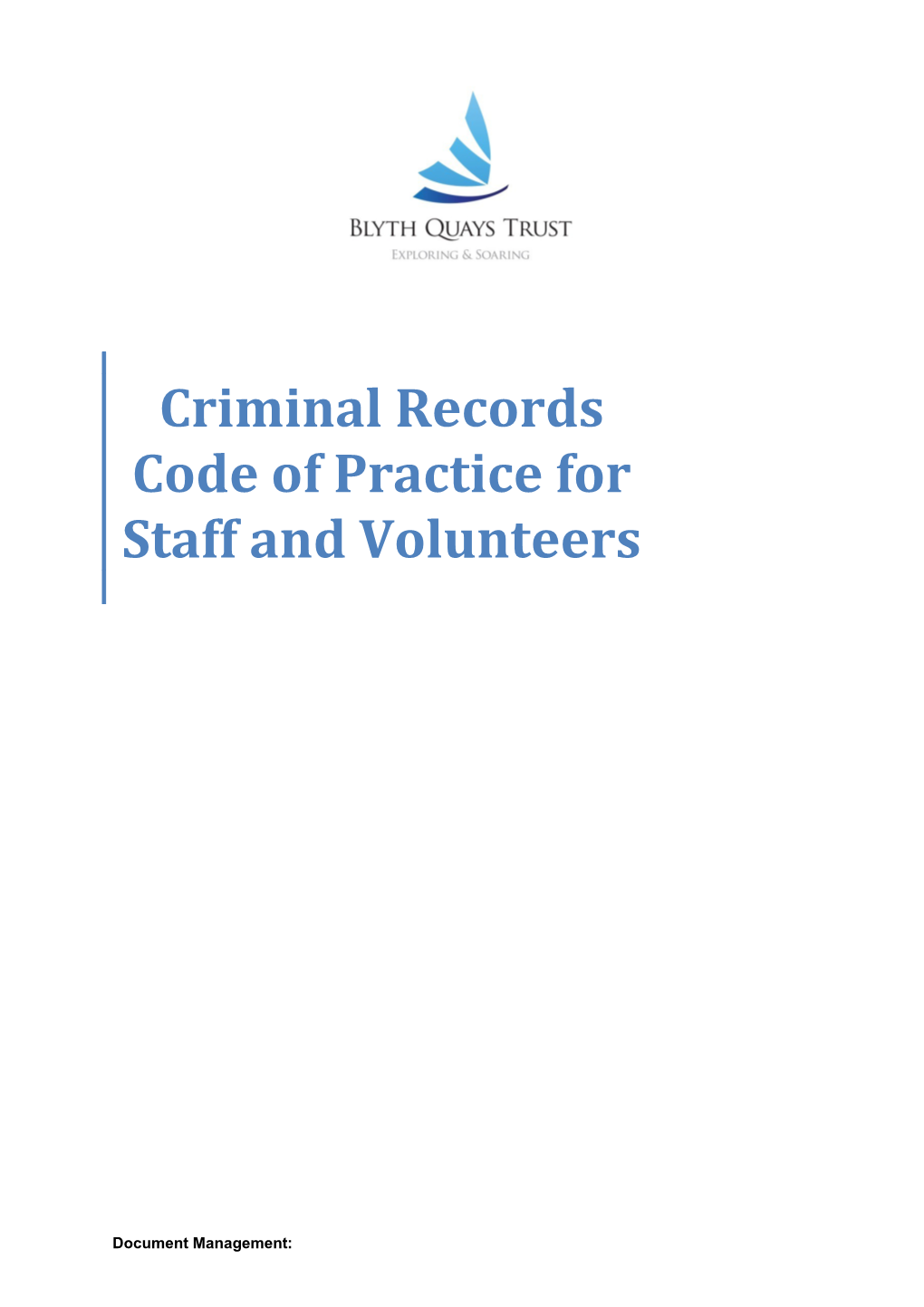 Criminal Records Code of Practice
