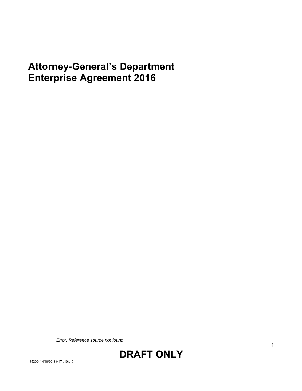 Attorney-General's Department Enterprise Agreement 2016