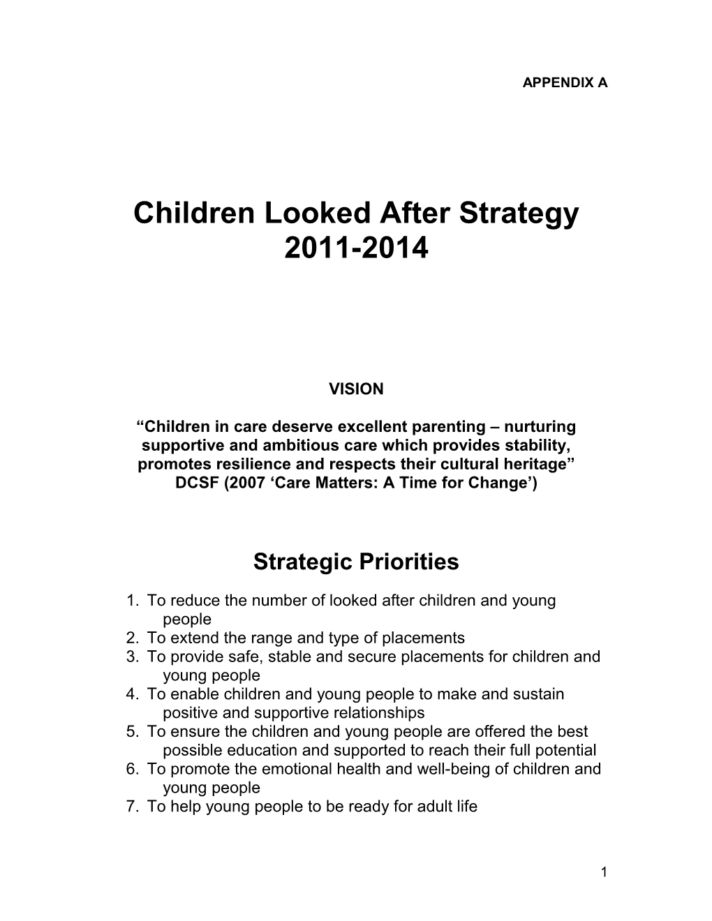 Children Looked After Strategy