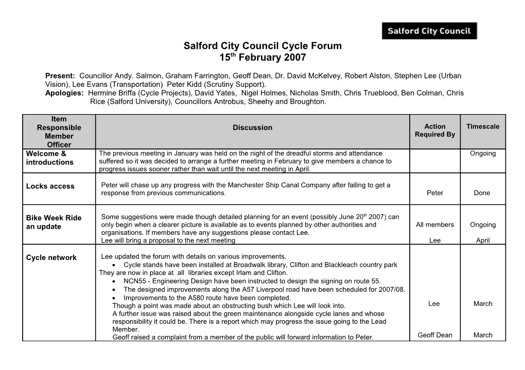 Salfordcity Council Cycle Forum
