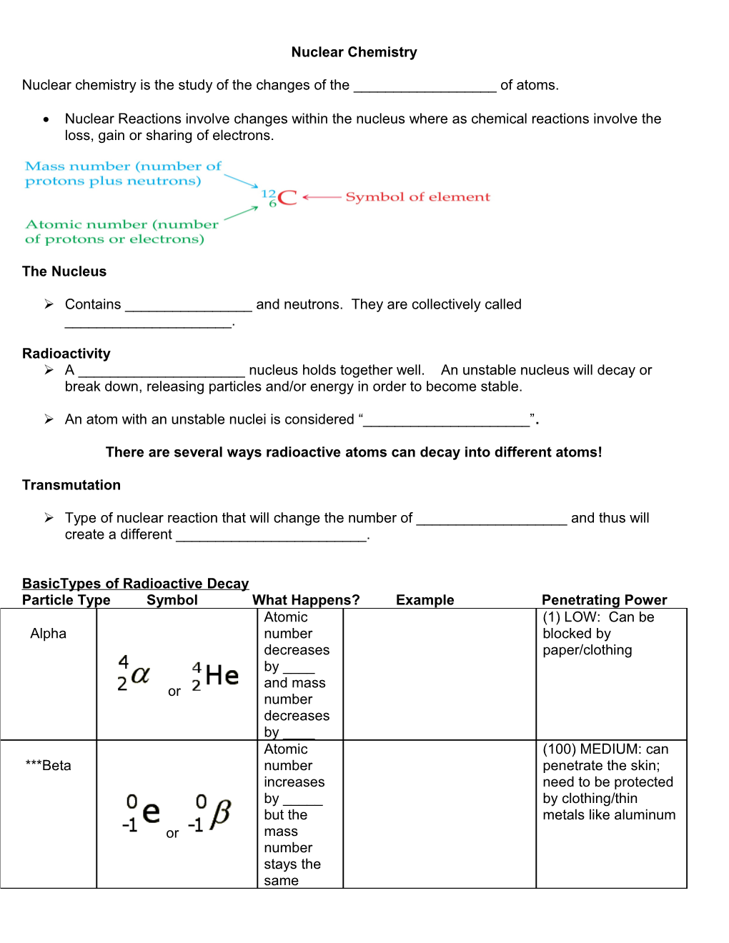 Nuclear Chemistry Chapter 25, Chapter 4, Section 4