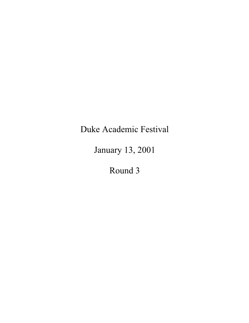 Duke Academic Festival