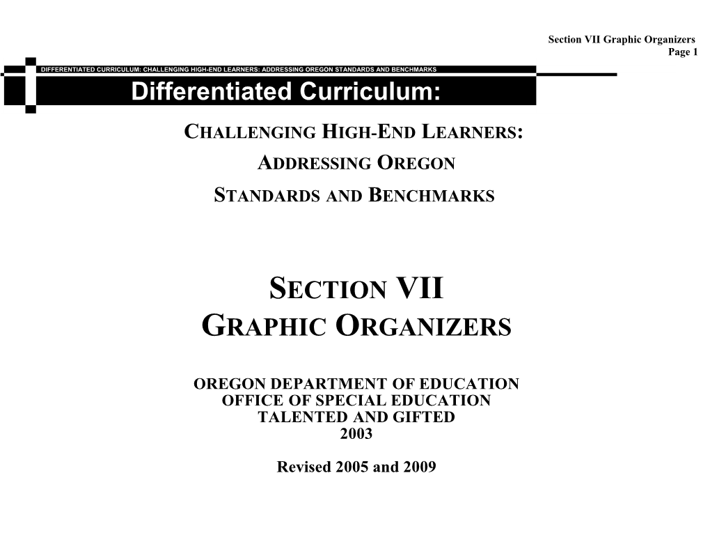 Section VII Graphic Organizers