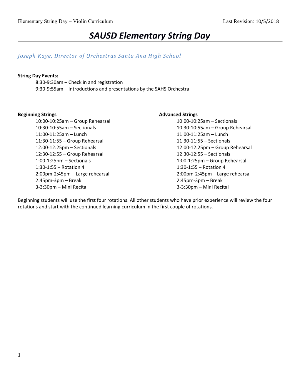 SAUSD Elementary String Day