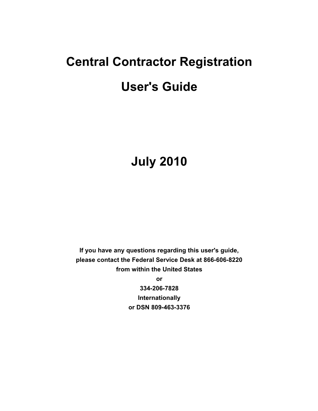 CCR User's Guide