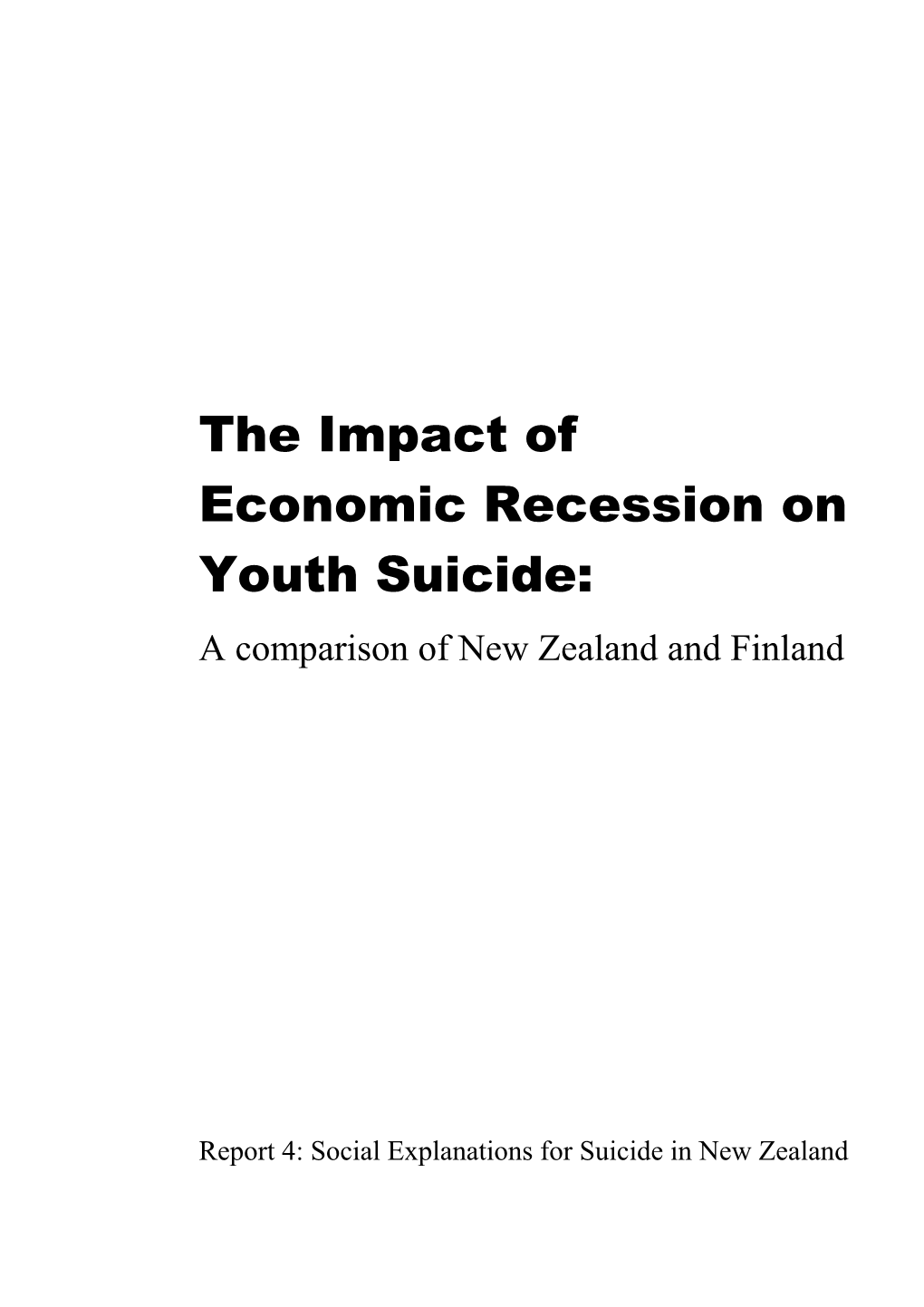 The Impact of Economic Recession on Youth Suicide