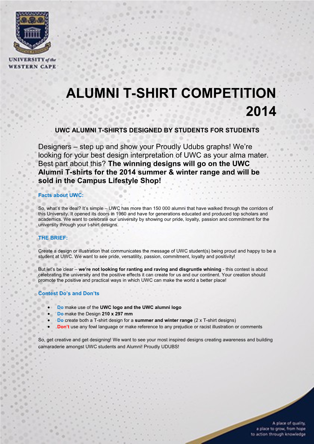 UWC Alumni T-Shirts Designed by Students for Students