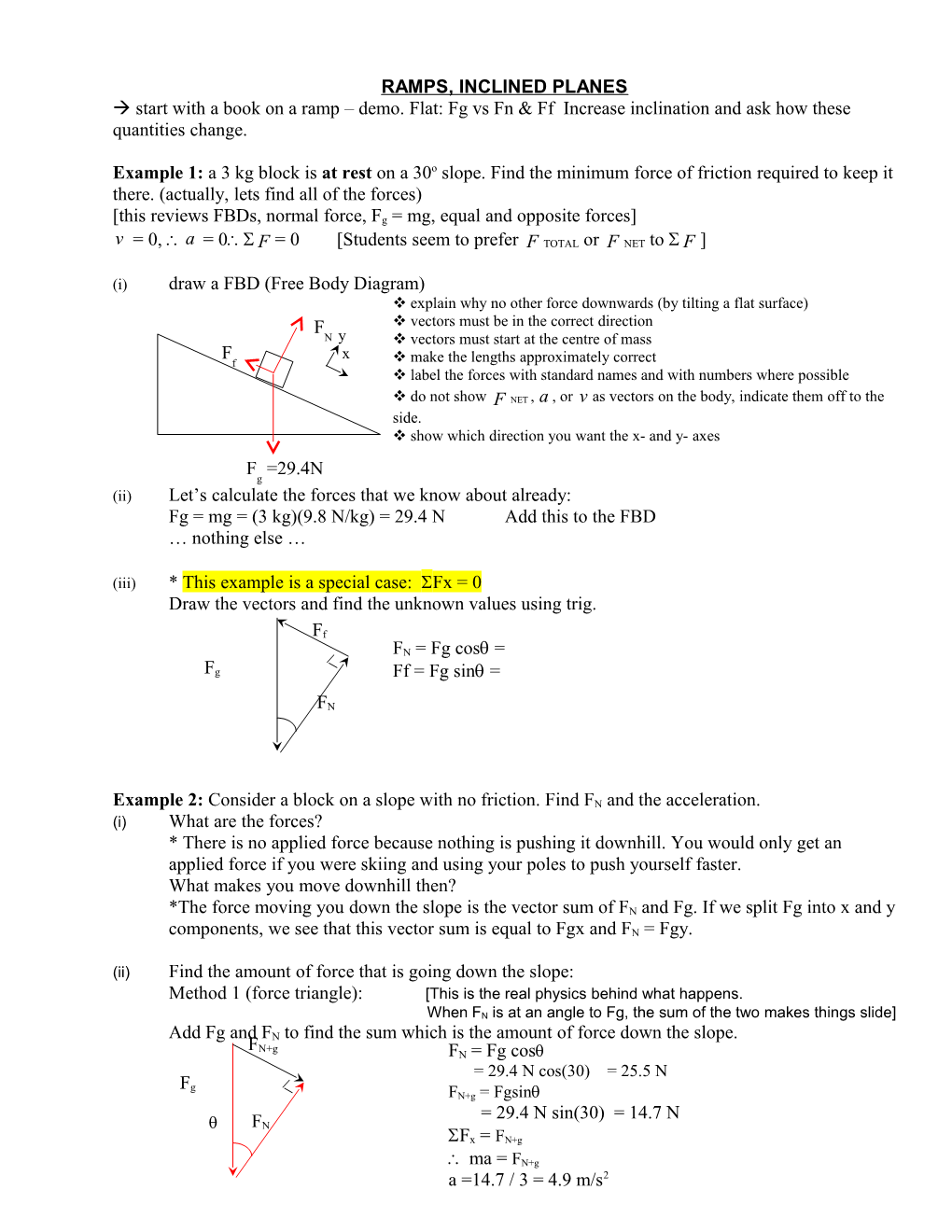 Ramps, Inclined Planes