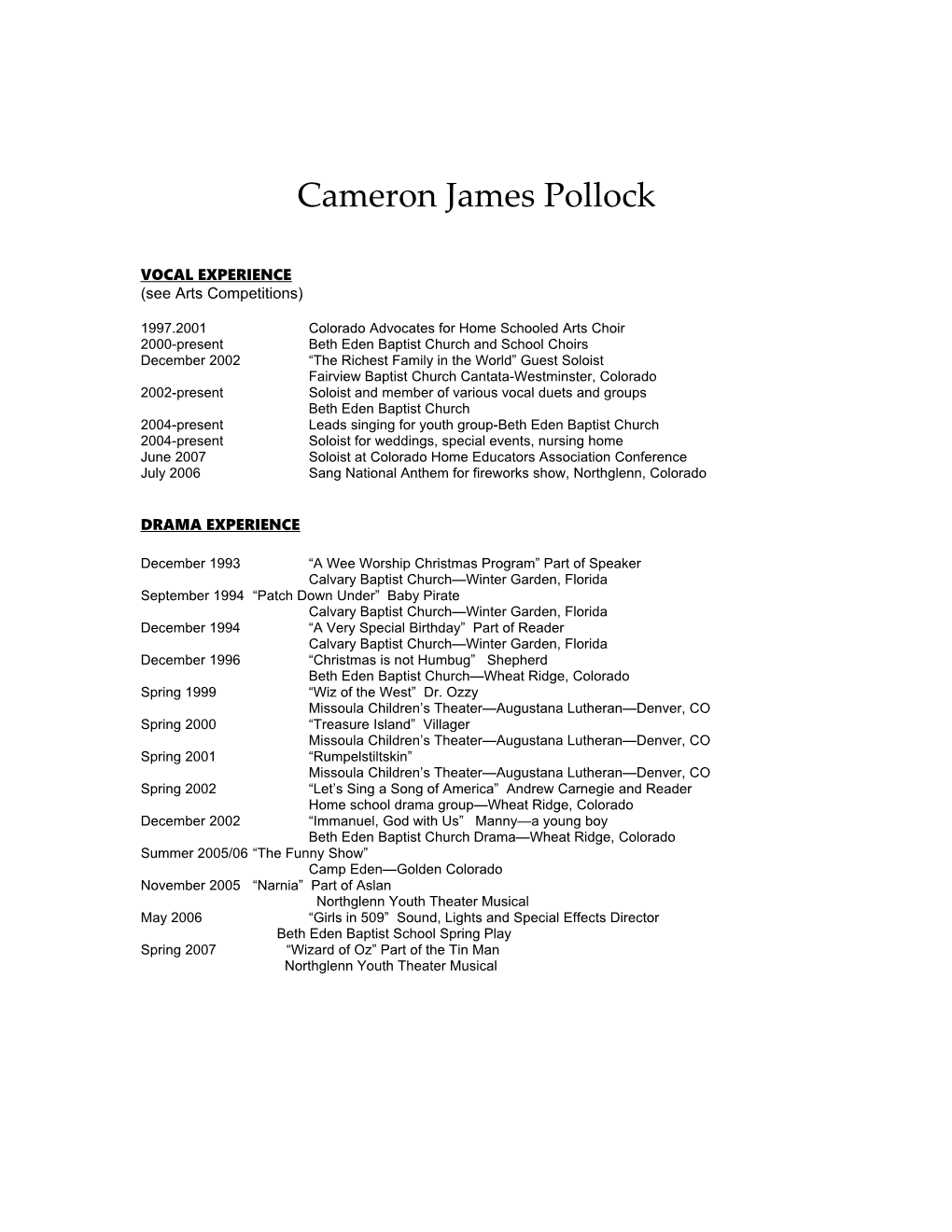 Cameron James Pollock